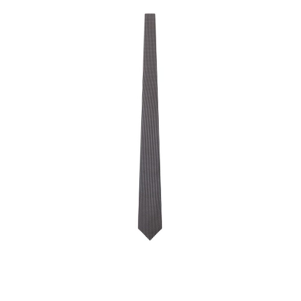 Tom Ford Men Silk Tie With Geometric Micro-Motif